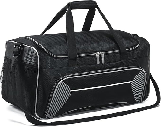 Mens Gym Bag 21 inch Large Overnight Weekender Duffle Bag for Travel Sport-Black/Grey