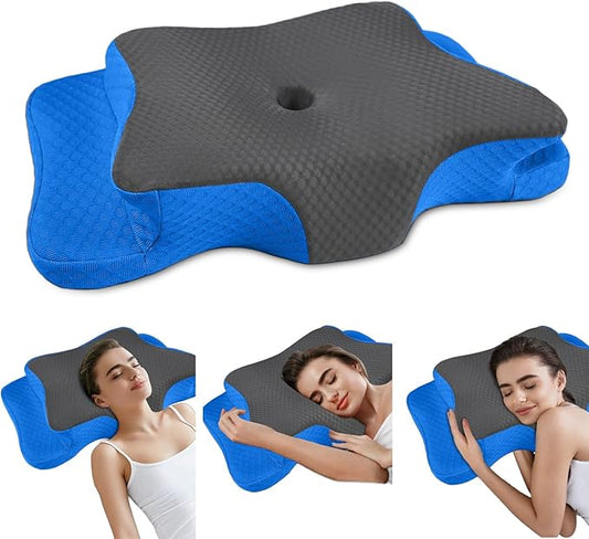 Pain Relief Cervical Pillow for Neck Support, Adjustable Ergonomic Pillow Cozy Sleeping, Odorless Orthopedic Memory Foam Pillows, Contour Bed Pillow for Side Back Stomach Sleeper