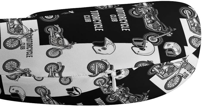 Travel Neck Pillow Memory Foam Chin Cushion Motorcycle Equipment, Washable Cover for Men Women Youth Airplane Car Pain Relief