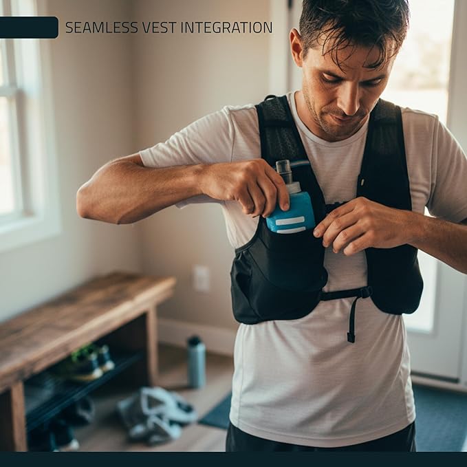 FITLY Soft Flask - Shrink As You Drink Soft Water Bottle for Hydration Pack - Folding Water Bottle Ideal for Running, Hiking, Cycling, Climbing & Rigorous Activity