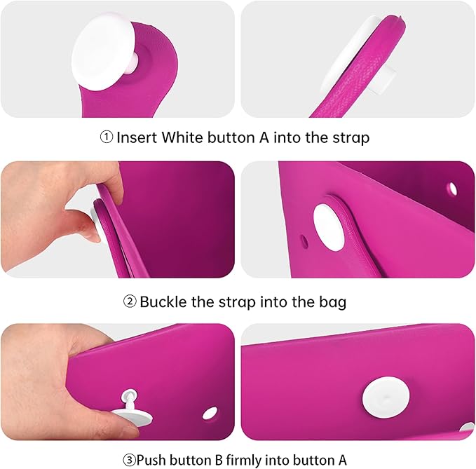 2-Piece Tote Bag Set, Waterproof Rubber Beach Bag with Summer Pattern, Medium & Large Handbag for Pool, Beach, Boat