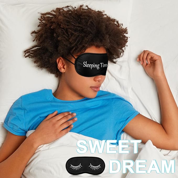 Eurzom 20 Pieces Funny Eye Sleeping Mask Bulk with Adjustable Strap Blackout Eye Sleep Mask for Night Blindfold Cover for Women Men(Black)