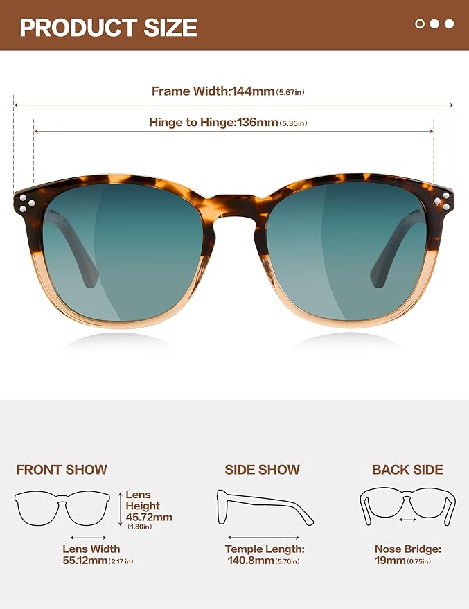 Polarized Sunglasses For Women UV - Protection Womens Trendy Fashion Large Shades With Acetate Frame BC2110