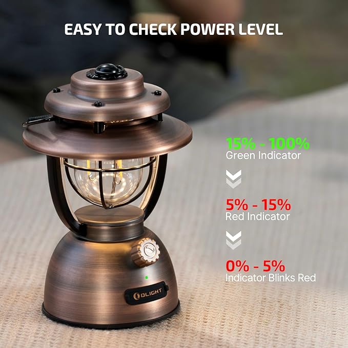 OLIGHT Olantern Classic 2 Pro APP Control Camping Lantern, 300 Lumens LED Rechargeable Lamp Flashlight with Dual Light Sources for Hurricane, Emergency, Hiking, Home Decor (Vintage Copper)