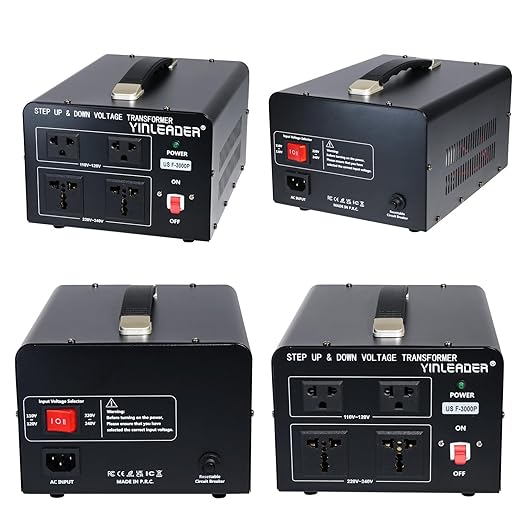 Yinleader 3000 Watt Voltage Converter Transformer Step Up 110V to 220V or Step Down 220V to 110V Power Converter Adapter for use in The United States for European and Asian Household appliances
