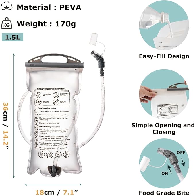 YAPJEB Lightweight Hydration Pack Backpack Vest, Optional 1.5L 2L BPA Free Water Bladder - Leakproof Breathable for Men Women Running Hiking Cycling Marathon