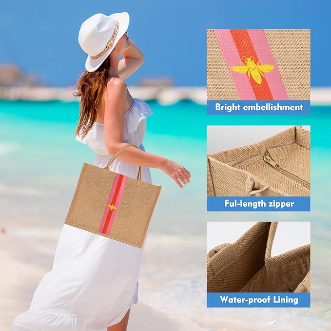 Large Beach Bag Jute Woven Tote