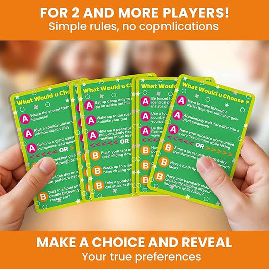 QUOKKA Card Game for Teens, Kids, Adults – 500+ Hilarious Travel & Vacation Scenarios | Funny Getaways What Would You Choose Challenge | Family Nights & Party Game for Friends, Road Trips & Sleepovers
