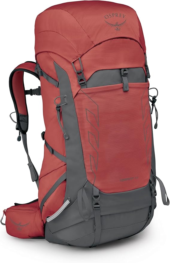 Osprey Tempest 44L Women's Lightweight Hiking Backpack - Daypack for Travel & Camping, Red Pampas/Coal Grey, XS/S