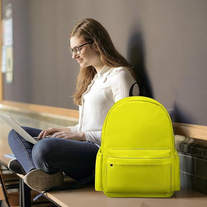 Yellow Backpack Adult Travel Daybag for Women Men College Backpack for Vacation Hiking Camping Bag