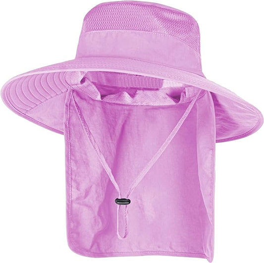Sun Hats for Men Women Fishing Hat UPF 50+ Breathable Wide Brim Bucket Hats Summer UV Protection Safari Hat with Neck Flap