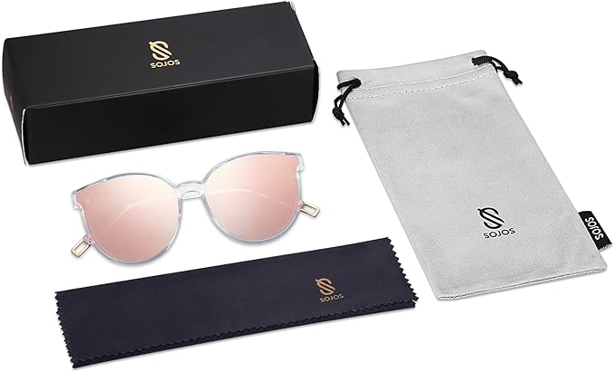 SOJOS Fashion Round Sunglasses for Women Men Oversized Vintage Shades SJ2057