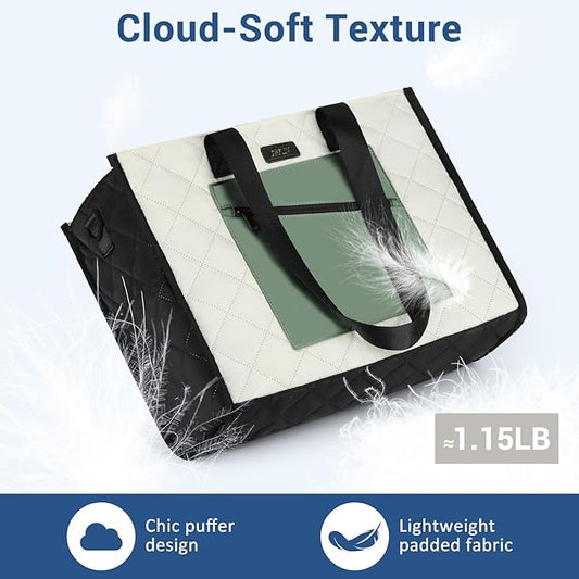 IBFUN Utility Tote Bag with 14/24 Pockets Zip Top Teacher Tote Bag for Teacher/Work Women