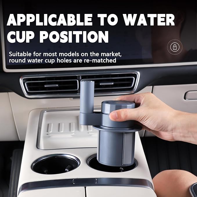 360° Rotating Folding Cup Holder Table, Steering Wheel Tray, Car & Laptop Desk - Car Accessories for Women & Men, Fit Tesla Model Y/3/S/Explorer/Maverick (Foldable Car Table Board (Black))