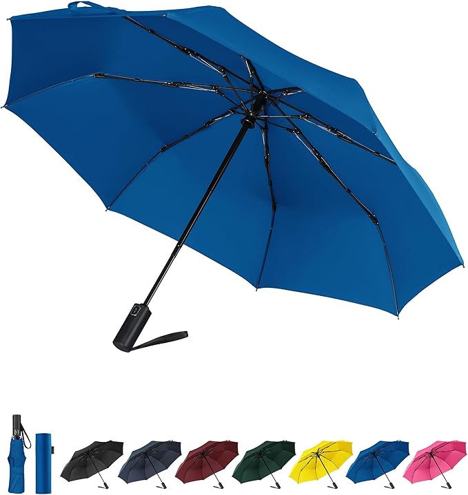 Windproof Travel Umbrella, Automatic Folding Compact Lightweight Umbrella for Women & Men, Durable and Portable, Fits Easily in Purse or Backpack