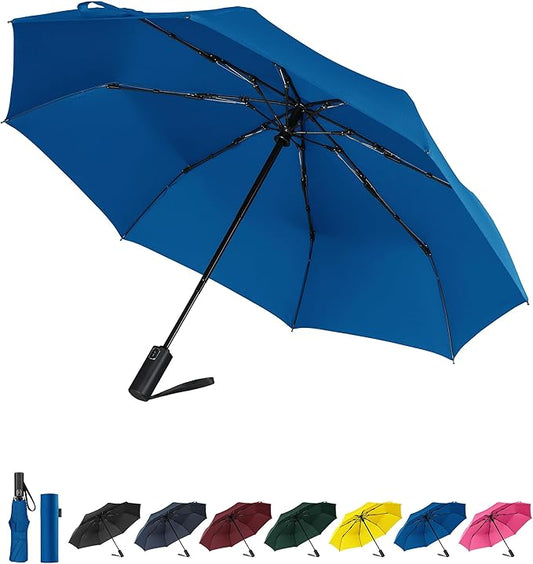 Windproof Travel Umbrella, Automatic Folding Compact Lightweight Umbrella for Women & Men, Durable and Portable, Fits Easily in Purse or Backpack