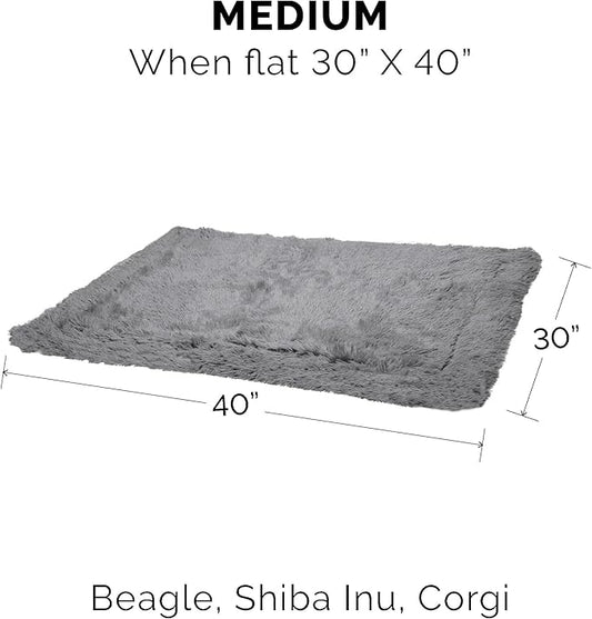 Furhaven Waterproof Throw Blanket for Dogs & Indoor Cats, Washable - Shaggy Plush Calming Long Faux Fur & Velvet Dog Blanket - Gray, Medium