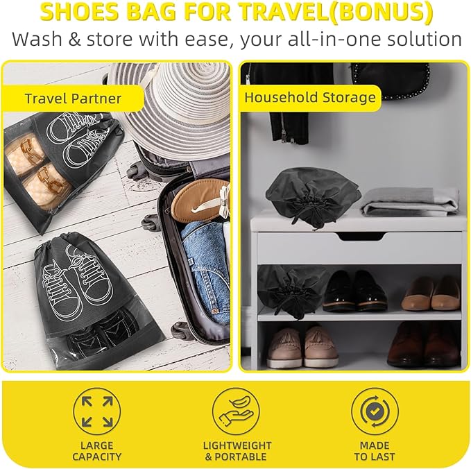 Shoe Washing Machine Bag | Laundry Shoe Bag for Washer and Dryer, 1pcs Reusable Shoes Cleaner Bags, Chenille Microfiber for Sneakers Tennis Shoes, Zipper with Lock Ring