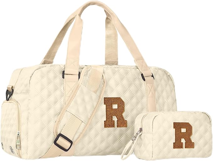 Elilier Personalized Duffle Bag Women Girls Gift: Letter Carry on bags, Dance Cheer bag Sports for Girl, Kid Gymnastics Bags, Birthday Gifts for Women Girls Kids Teens Mom Teacher