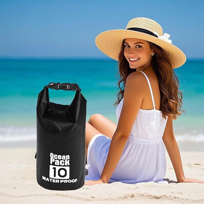Roll Top Dry Bag - Floating Dry Sack, Lightweight Waterproof Pouch, Tight Closure with Detachable Shoulder Belt, Outdoor Activities for Hiking Camping Swimming Fishing Boating