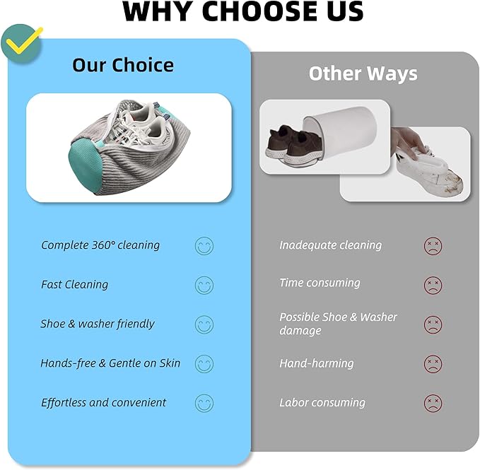 2Pcs Shoe Washing Machine Bag, Quick & Easy Cleaning, Laundry Shoe Bag for Washer and Dryer, Cleaning Bag for Sneaker & Most Shoe Types and Sizes (Grey)