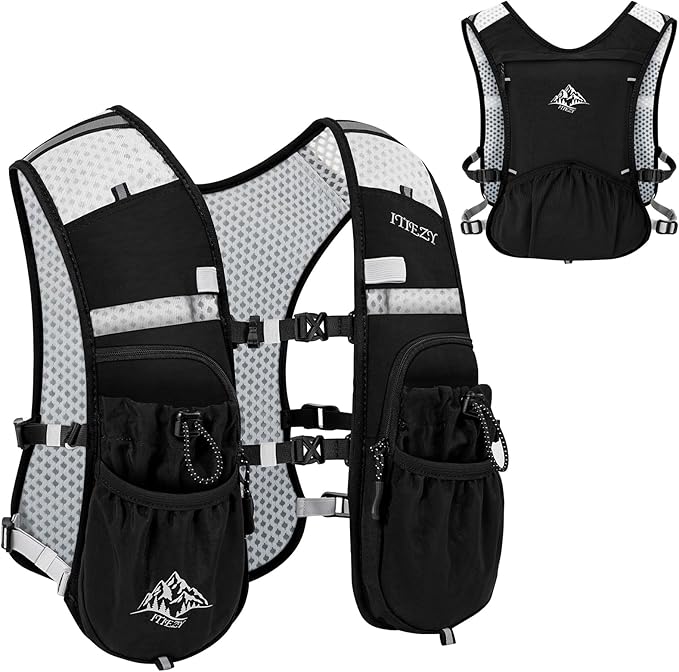 Running Hydration Vest for Women Men - Waterproof Running Water Backpack Hydration Pack with 12 Pockets, Lightweight Water Vest for Hiking Trail Cycling Marathon Race