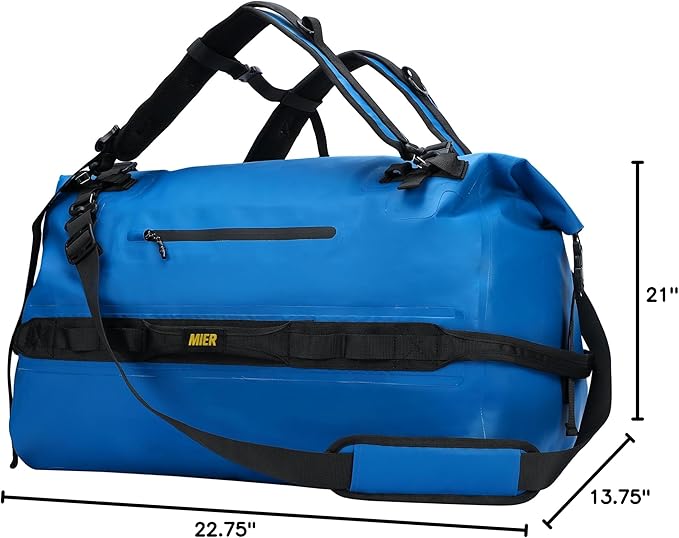 MIER Large Waterproof Duffel Bag Rolltop Dry Backpack Duffle Bags for Kayaking, Rafting, Boating, Swimming, Camping, Travel, Gym, Beach, 60L/80L