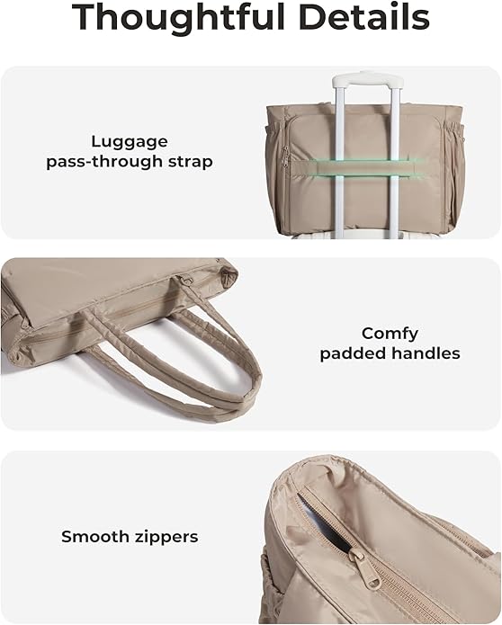 BAGSMART Puffy Bubble Tote Bag for Women, 22L Gym Bag for 40oz Tumbler, Work Handbag for Travel Yoga College