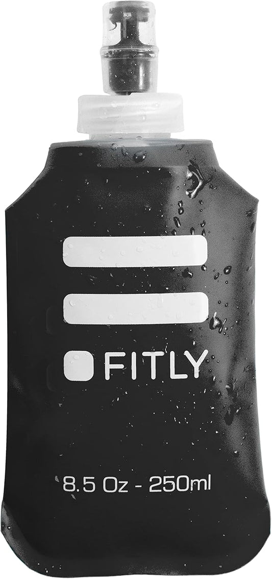FITLY Soft Flask - Shrink As You Drink Soft Water Bottle for Hydration Pack - Folding Water Bottle Ideal for Running, Hiking, Cycling, Climbing & Rigorous Activity