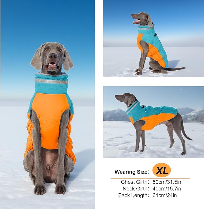 OUOBOB Warm Dog Coats for Small Dogs, Puppy Jacket, Waterproof Dog Jacket with Harness Built in, Zipper Clousure, Fleece Lining for Cold Weather, Small Puppy Clothes for Chihuahua, Maltese - XS