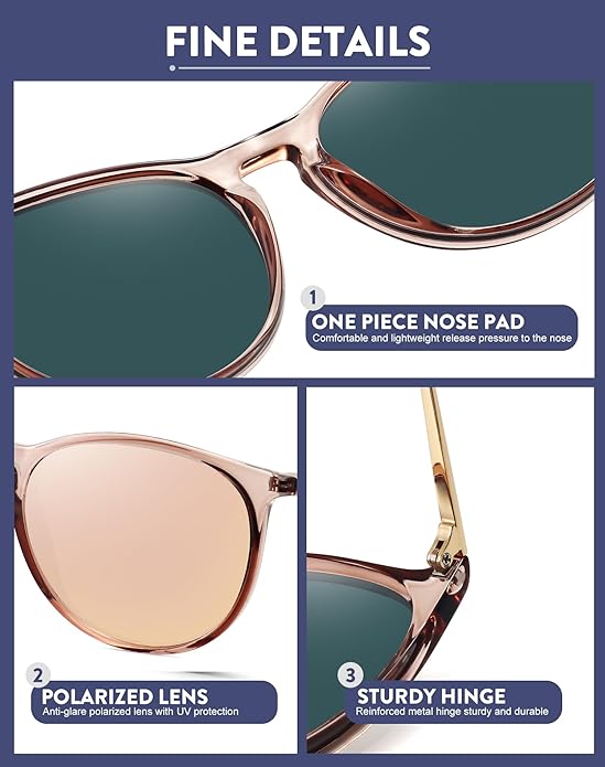Retro sunglasses womens 2024 trendy round classic glasses