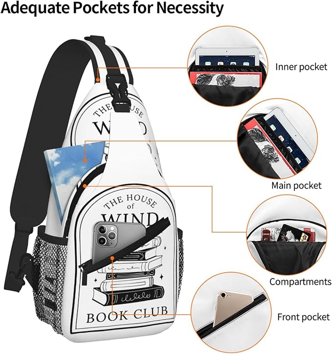 Velaris The City Of Starlight - The Night Court Fantasy Aesthetic Crossbody Bag Trendy Sling Bag Bakpack Casual Chest Bags Daypack For Hiking Walking Travel Running(3)