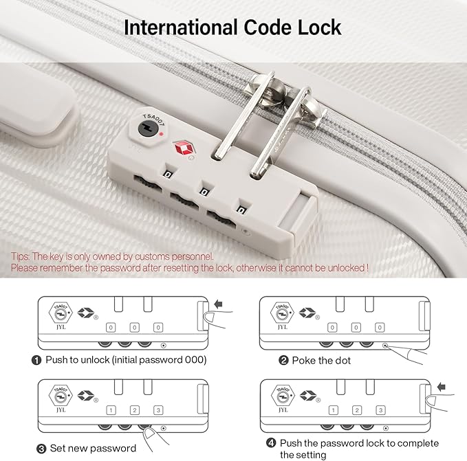 Hanke Hardshell Luggage Sets 3 Piece Extra Large Suitcases with Lock,28 Inch Luggage with Spinner Wheels, PC Travel Suitcase for Women Men 20 24 29Inch,Ivory White