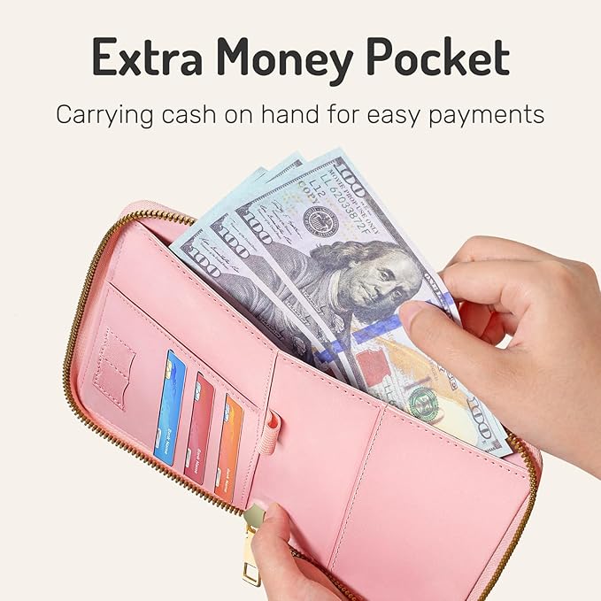 Forvencer Passport Holder Cover with Safe Zipper Closure, Premium Passport Wallet for Travel, Cute RFID Blocking Card Case, Waterproof Travel Accessories for Women, Black