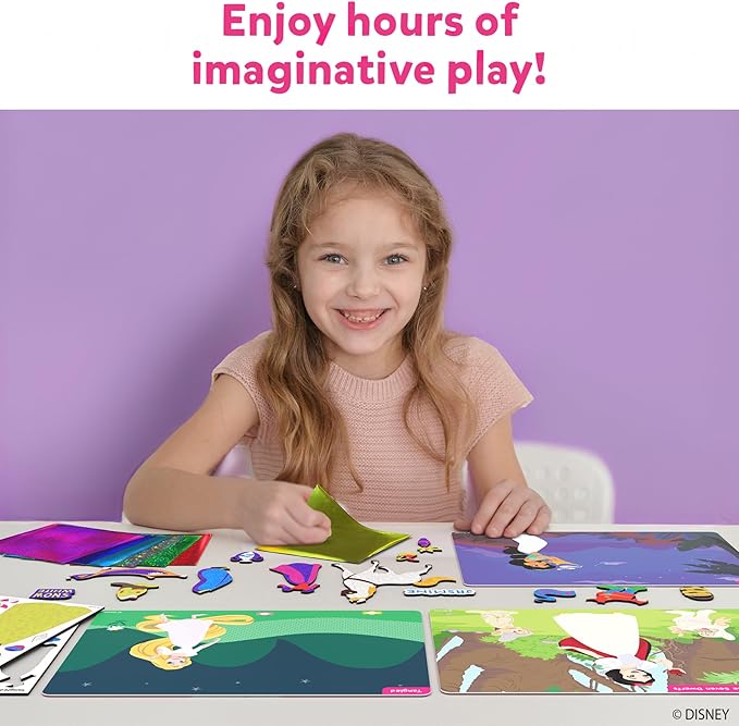 Skillmatics Foil Fun - Disney Princess, Mess-Free Art & Craft Kits for Kids, DIY Creative Travel Toys, Perfect Christmas Gifts for Fans of Moana, Cinderella, Ariel, Jasmine, Ages 4, 5, 6, 7, 8, 9