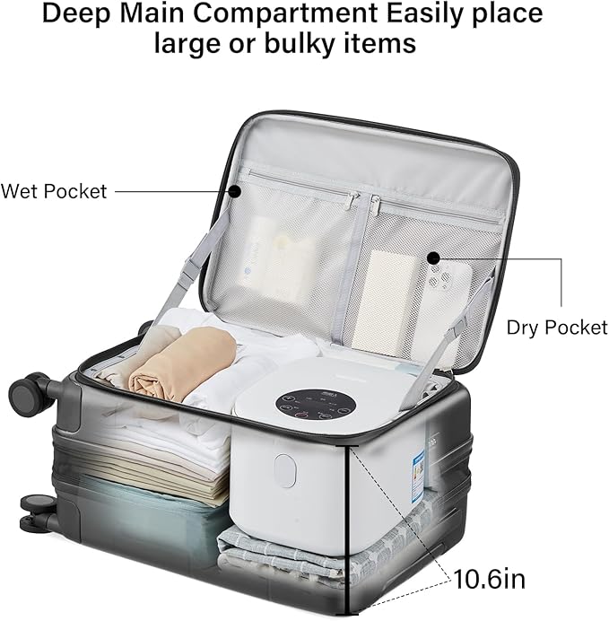 Hanke Hardside Expandable Carry On Luggage, 20 Inch Top Opening Trunk Luggages with Spinner Wheels, All-PC Hard Shell Carry-On Suitcase, Lightweight & TSA Airline Approved (Graphite Grey, 46L)