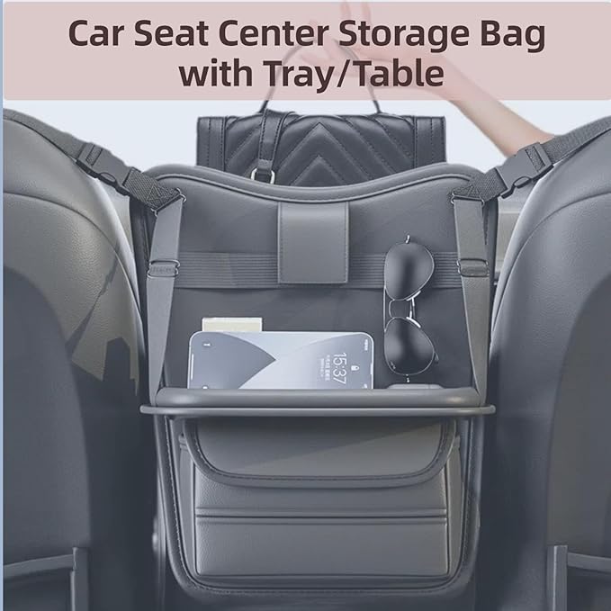 Backseat Car Organizer,Ackrest Storage Bag for car, Car Seat Center Storage Bag/Hanging Bag