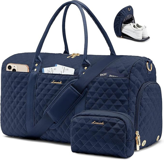 LOVEVOOK Travel Duffle Bag,Weekender Bags for Women Overnight Bag with Shoe Compartment, Carry on with Toiletry Bag,Duffel Bag with Wet Pocket,Hospital Bags for Labor and Delivery