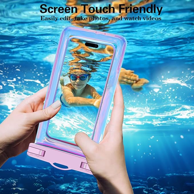 Up to 8.3" 4 Pack Iridescence Universal Waterproof Phone Pouch, Large Phone Waterproof Case Dry Bag, Protection Level: IP68, Outdoor Sports for Apple iPhone,Samsung,and More, Iridescence 4 Pack