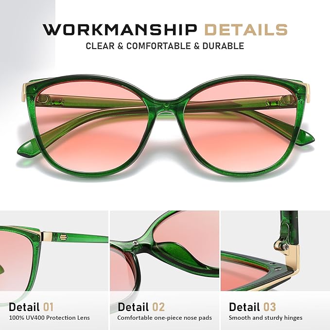 Trendy Cat Eye Sunglasses for Women Fashion Cateye UV400 Protection Glasses CL22017