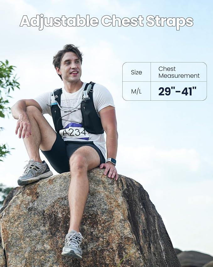 Running Vest for Women Men, USA Original Patent, Lightweight Adjustable Running Hydration Vest with 2L Water Bladder, Reflective Hydration Backpack for Marathon Hiking