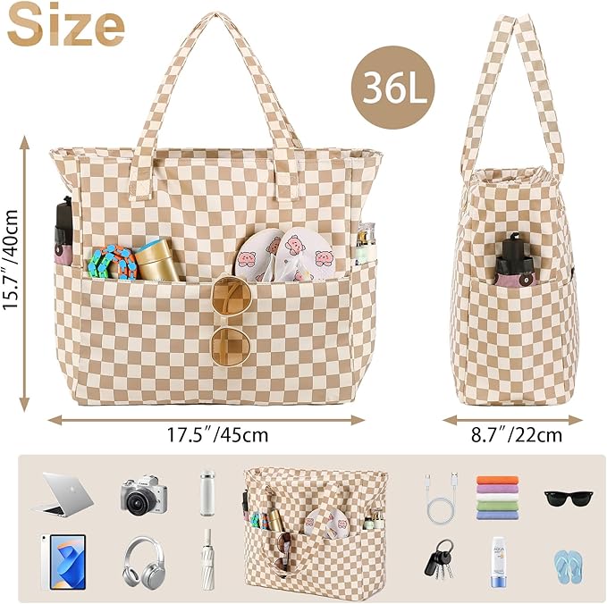 Beach Pool Bags Tote for Women Ladies Large Gym Tote Carry On Bag With Wet Compartment for Weekender Travel Waterproof