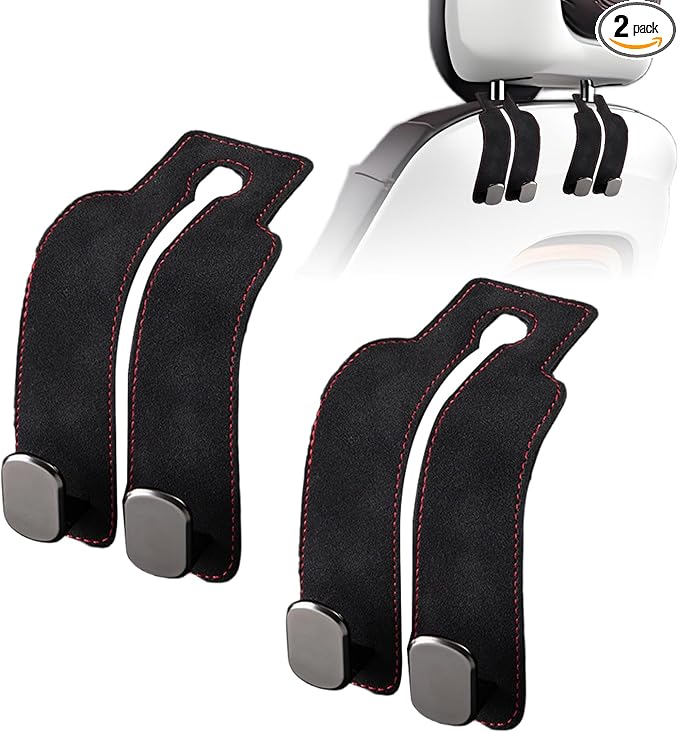 Car Purse Hook Purse Hook for Car Seats Headrest Car Seat Hooks,Heavy Duty Vehicle Organizer for Handbags, Groceries, Purses, Keep Car Tidy (Black, 2 Pack)