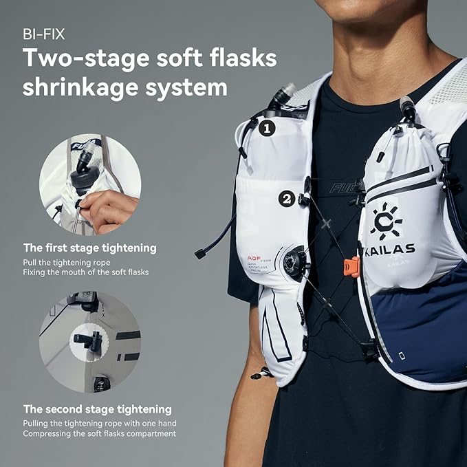 KAILAS FUGA AIR 8 Ⅳ Running Hydration Vest Hydration Pack Lightweight with Two TPU Water Bladders for Women Men Trail Cycling Hiking