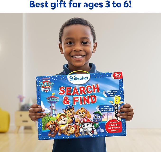 Skillmatics Search and Find PAW Patrol Educational Game - Reusable Preschool Learning Activities, Perfect for Toddlers & Kids Who Love Toys, Art & Crafts, Gifts for Boys & Girls Ages 3, 4, 5, 6