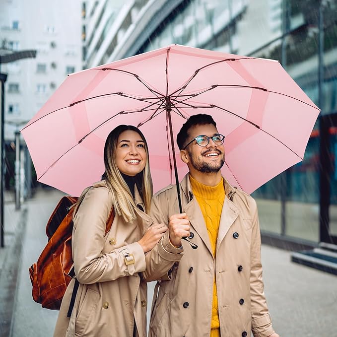 G4Free 42/46/54/62 Inch Large Golf Umbrella Compact Reverse Travel Umbrella 10 Ribs Windproof for Rain Double Canopy Automatic Open Close