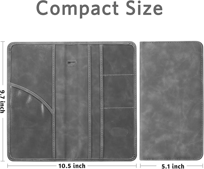 CoBak Car Registration and Insurance Holder - Vehicle Glove Box Car Organizer,Auto Truck Comparment Accessories Case with Magnetic Closure for Driver License,Cards