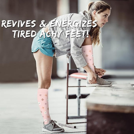 Copper Compression Socks for Women and Men(6 Pairs)-Best Support for Running, Athletic, Nursing, Travel