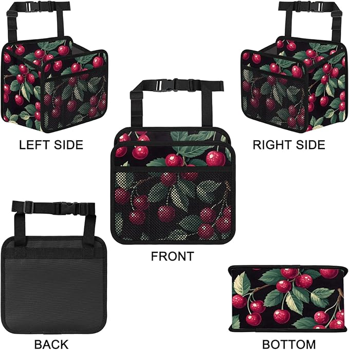 Cherry Car Organizer for Mom - Waterproof Blossom Back Seat Hanging Storage Holder with Multi-Pockets for Toys, Snacks, Books, Baby Travel Accessories