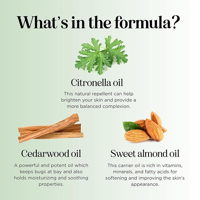 Natural Bug Repellent Spray for Body - DEET Free Bug Spray for Kids & Adults for Ticks Mosquitoes & Insects - Made with Citronella Rosemary & Lemongrass - Light Scent Vegan & Cruelty Free (8 Fl Oz)